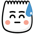 A face with a nervous smile, indicating awkwardness or discomfort.