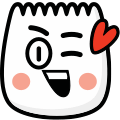 A face with one eye closed, indicating a wink or playful gesture.