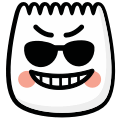 A face with sunglasses, indicating coolness or confidence.