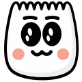 A face with a sweet smile, indicating cuteness or affection.