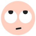 A face rolling its eyes, indicating annoyance or disbelief.