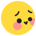 A face with red cheeks, indicating embarrassment or shyness.