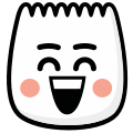 A face with a big smile and sparkling eyes, indicating joy or happiness.