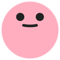 A small, round, pink smiling face used to show happiness or appreciation.