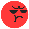 A face with a frown, indicating sulking or disappointment.