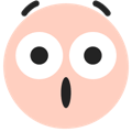 A face with wide eyes and an open mouth, expressing shock or surprise.
