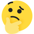 A face with a hand on its chin, indicating deep thought or contemplation.