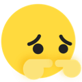 A yellow face with sad eyes and two fingers pointing at each other, indicating shyness or embarrassment.